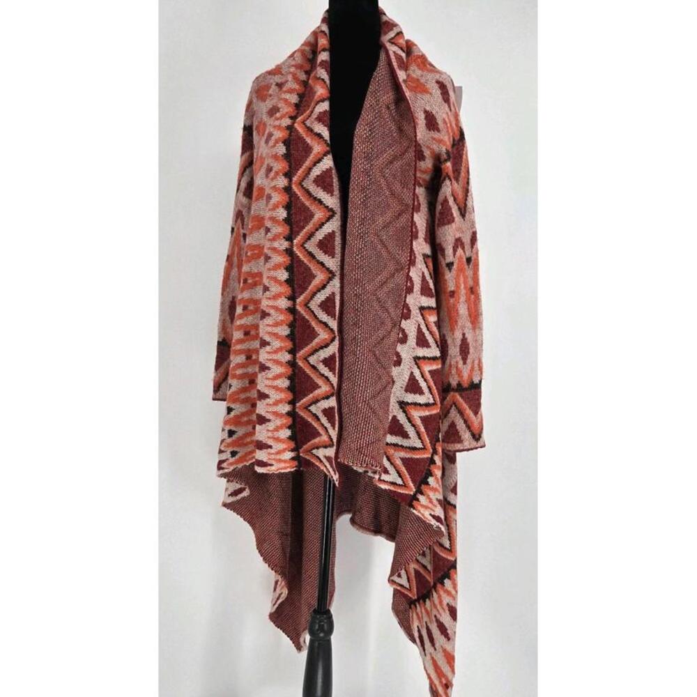 Anthropologie Sleeping On Snow Cardigan Small Maroon Wool Blend Southwest NWT‎